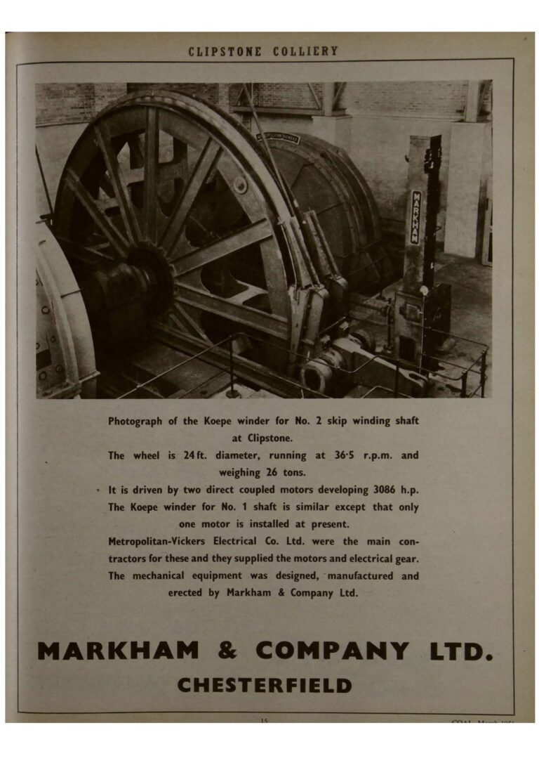 CLIPSTONE COLLIERY’S CENTENARY YEAR CONTINUED Nottinghamshire Mining Museum a history of